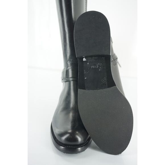 Tory Burch Derby Riding Boot Size 4.5 Ankle Strap Cut Out Logo - Picture 7 of 11